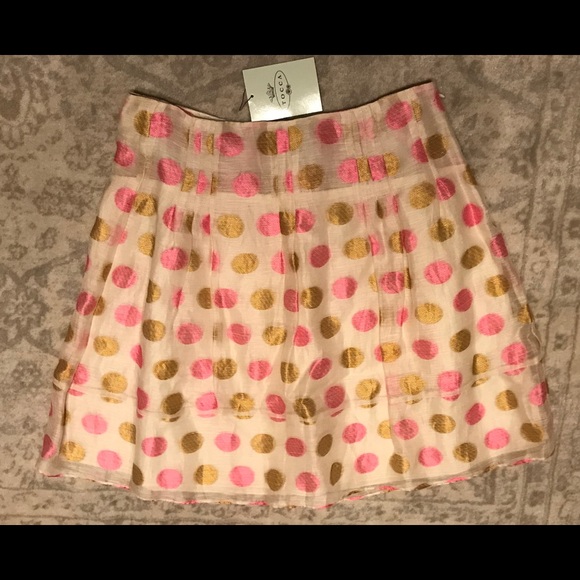 Tocca Paloma Pink and Polkadot Gold skirt - Picture 6 of 7